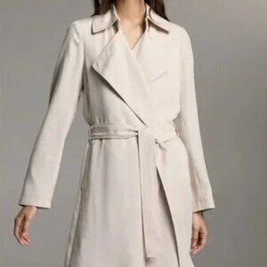 Aritzia Babaton Maximo Belted Trench Coat Beige Bone Size Small